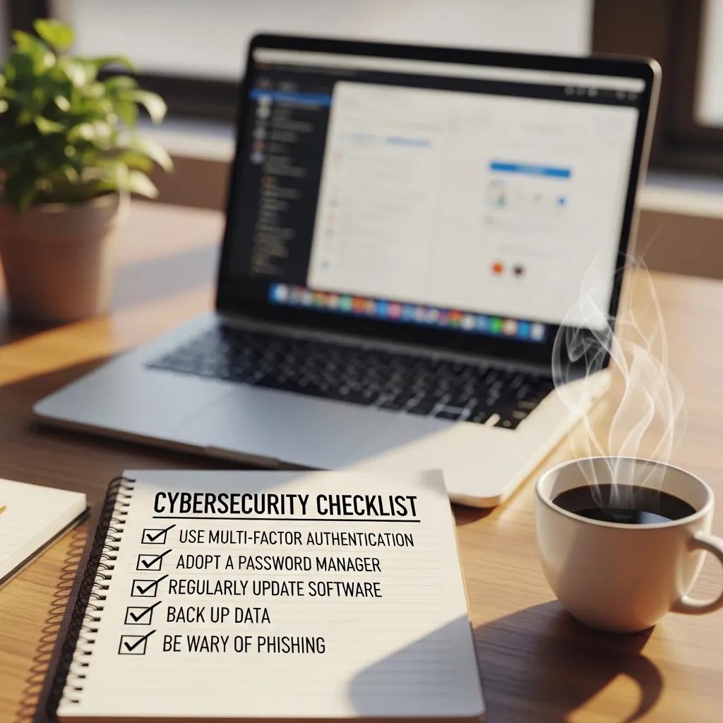 Checklist-style image showing practical steps to improve email privacy at work